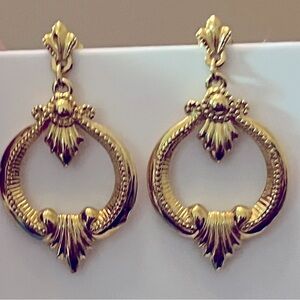 Vintage filigree gold plated earrings